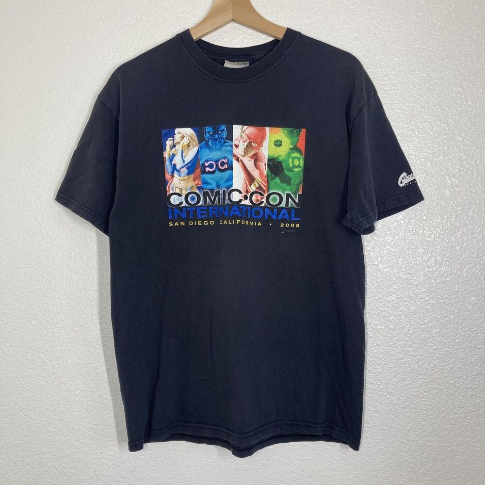Comic-Con International Shirt Mens Large Black San Diego 2008 DC Comics Flash